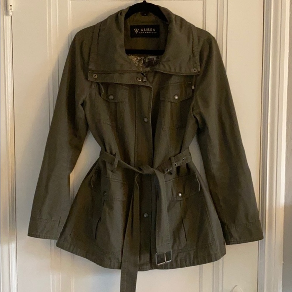 Guess army green jacket w/ belt